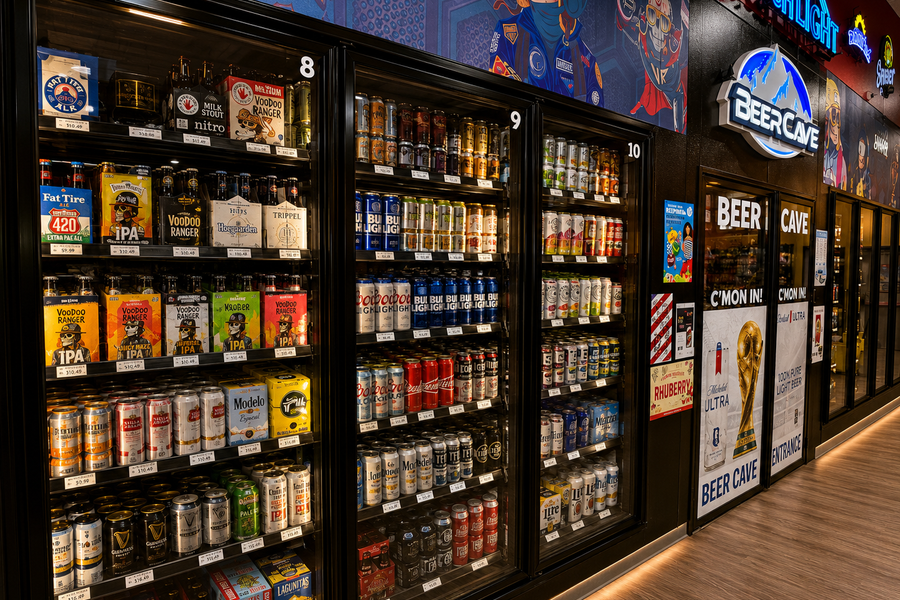 CY Liquor beer cave refrigerated display
